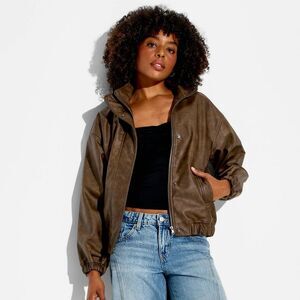 Wild Fable - Women's Bomber Jacket - Wild Fable Brown XL Brown